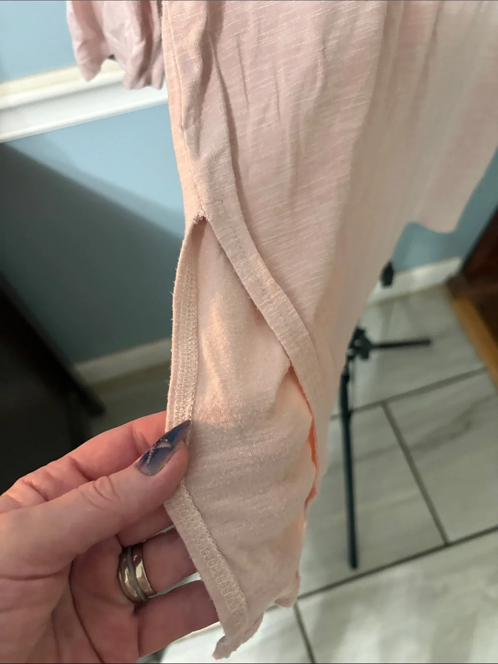 Old Navy Light Pink Long Sleeve Crewneck Tunic - Picture 3 of 5